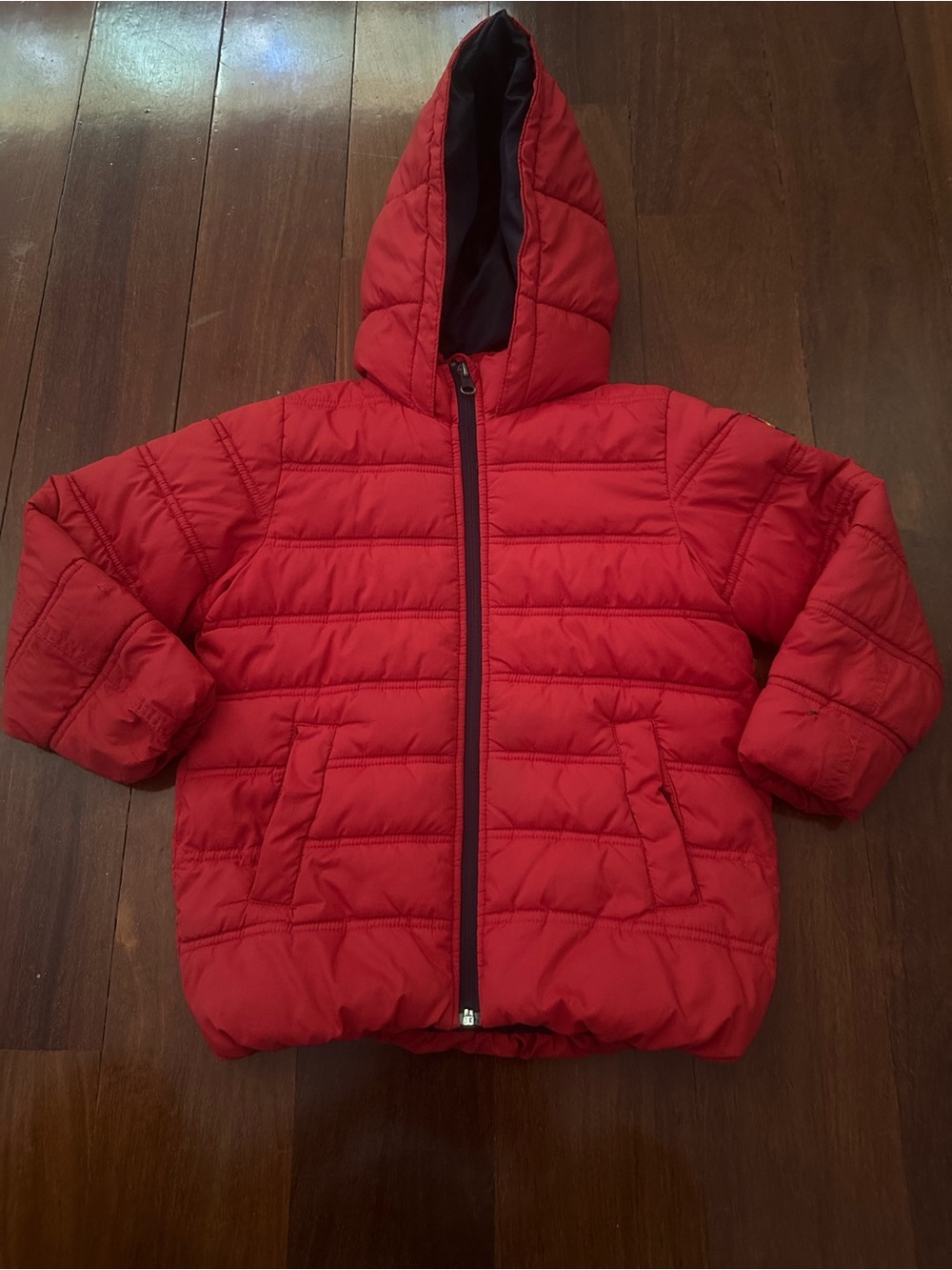 United Colors Of Benetton Kids Red Hooded Puffer Jacket